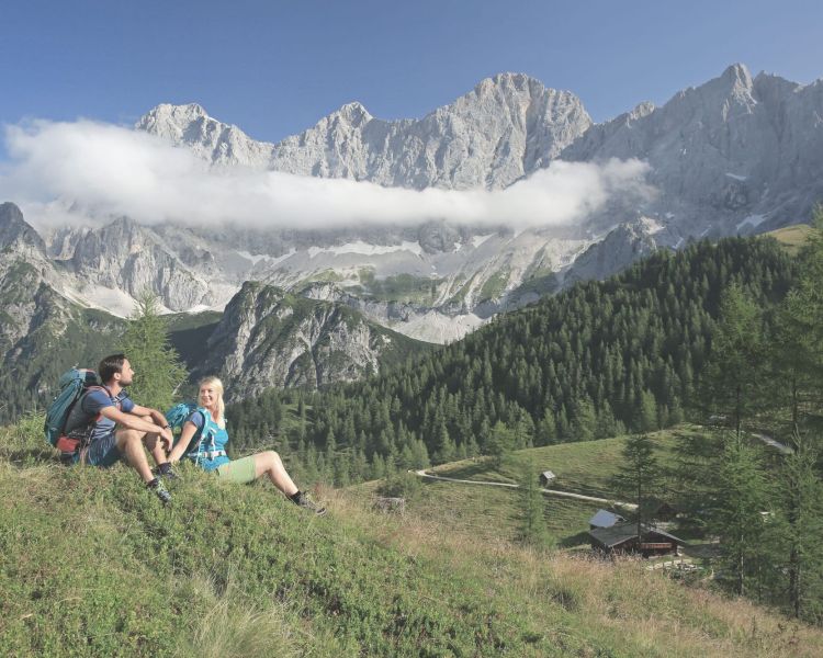 In der Steiermark wandern und das Dachstein-Panorama genießen: Das ist Urlaub beim Höflehner.