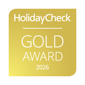 Il logo dell’HolidayCheck Gold Award 2026.
