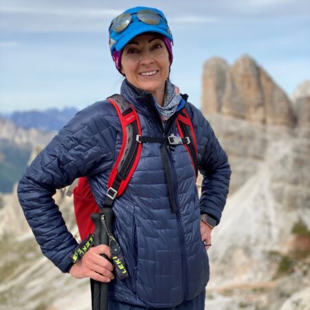Silvia is a hotelier and certified hiking guide in Alta Badia. She offers guided hikes in Alta Badia in the South Tyrolean Dolomites.© Posta Zirm Silvia is a hotelier and certified hiking guide in Alta Badia. She offers guided hikes in Alta Badia in the South Tyrolean Dolomites.© Posta Zirm