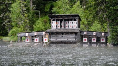Historische Wasserscheiben-Schießanlage am Prebersee
