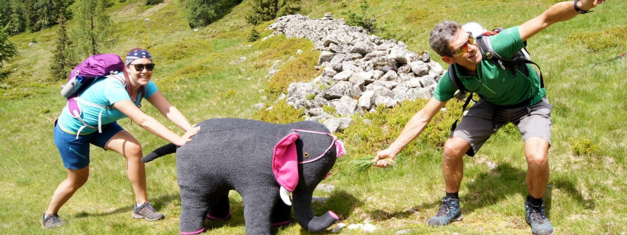 Wanderhotel Kirchner: Babyelefant und Wanderstock