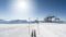 Hotel Waltershof Ski Piste mit zwei Skiern fertig zum los fahren©Hotel Waltershof, Michael Kuppelwieser