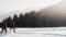 Zwei Männer wandern im Schnee Tannen im Hintergrund(c)Brandamic