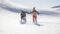 Zwei Menschen stapfen im Schnee(c) TVB Tux Finkenberg