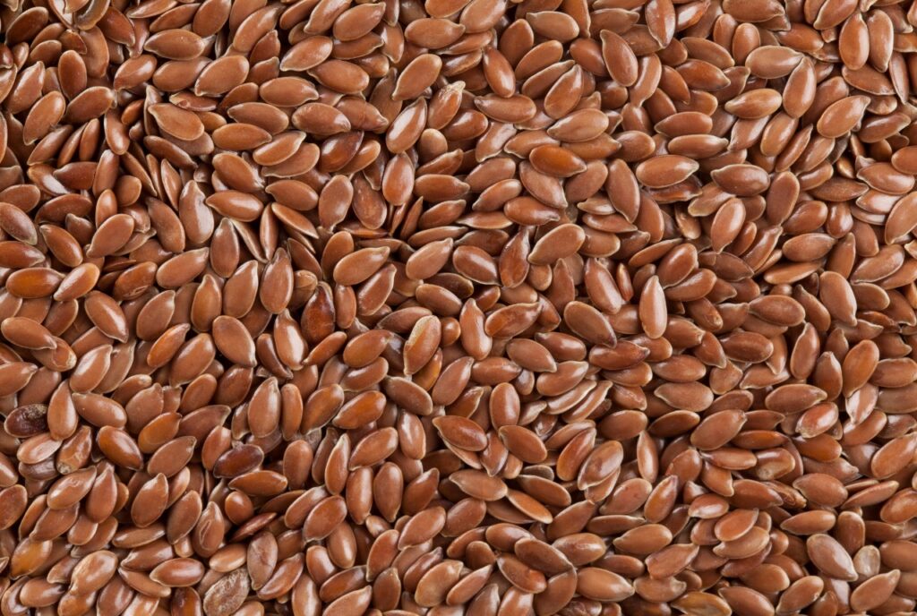 Leinsamen als Zutat für Knäckebrot mit roten Linsen