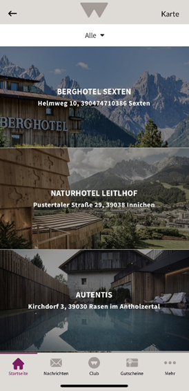 Wanderhotels zur Auswahl