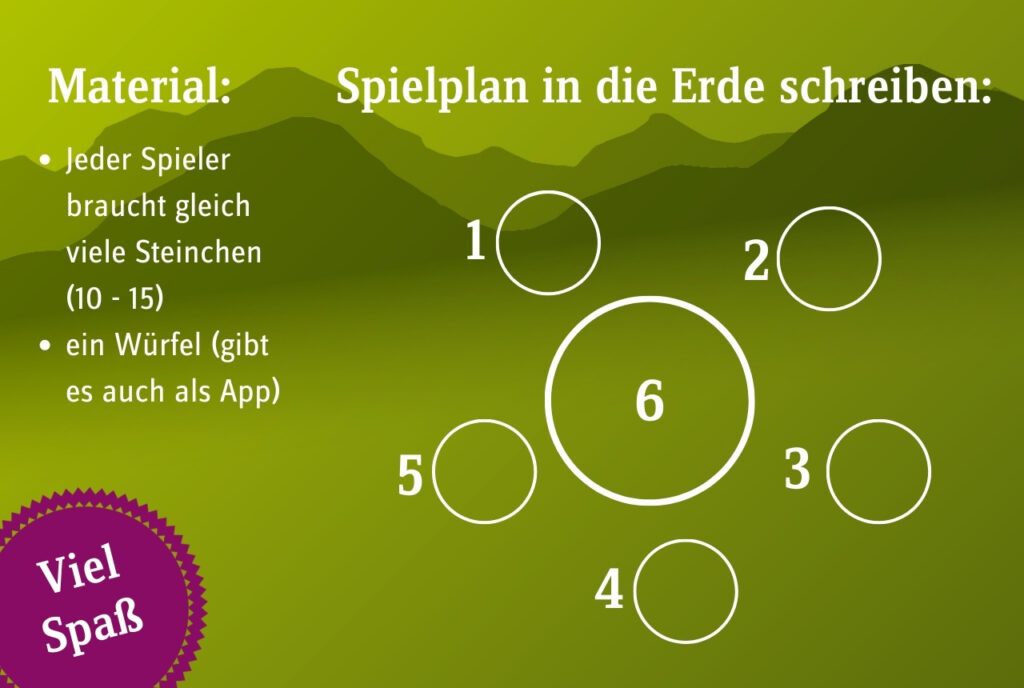 Anleitung für ein Spiel aus Naturmaterialien