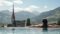Der Ausblick vom Skypool des Wöscherhofs ist großartig. So sieht man zum Beispiel das Rofaner Bergmassiv.© Rotwild