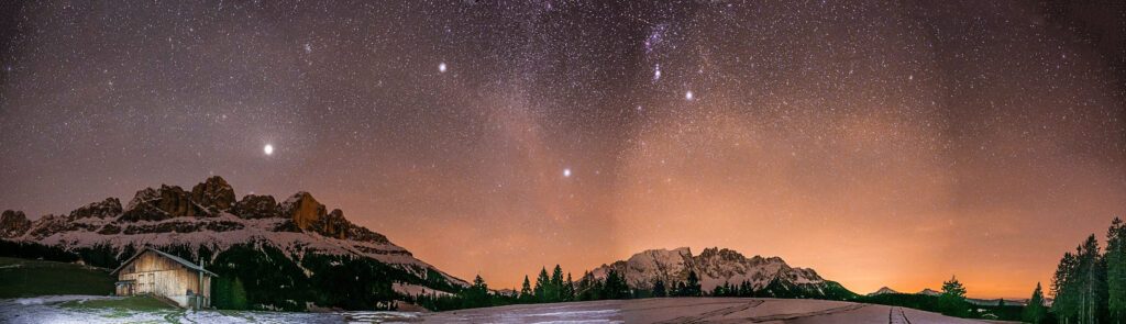 Sternenhimmel über dem Wanderhotel Marica im Südtiroler Eggen